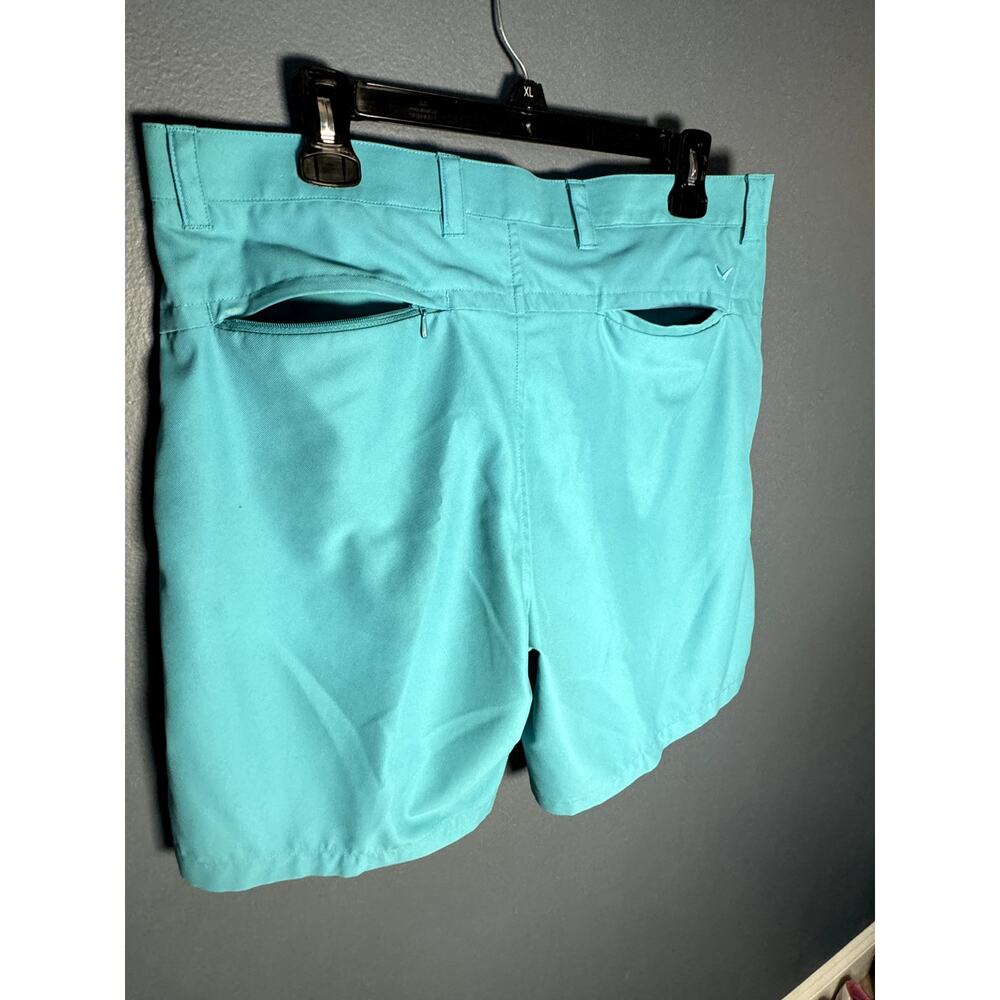 Callaway V Mens Flat Front Teal Blue 5-Pocket Golf Short Pant NWOT - Size 34W - Picture 8 of 12
